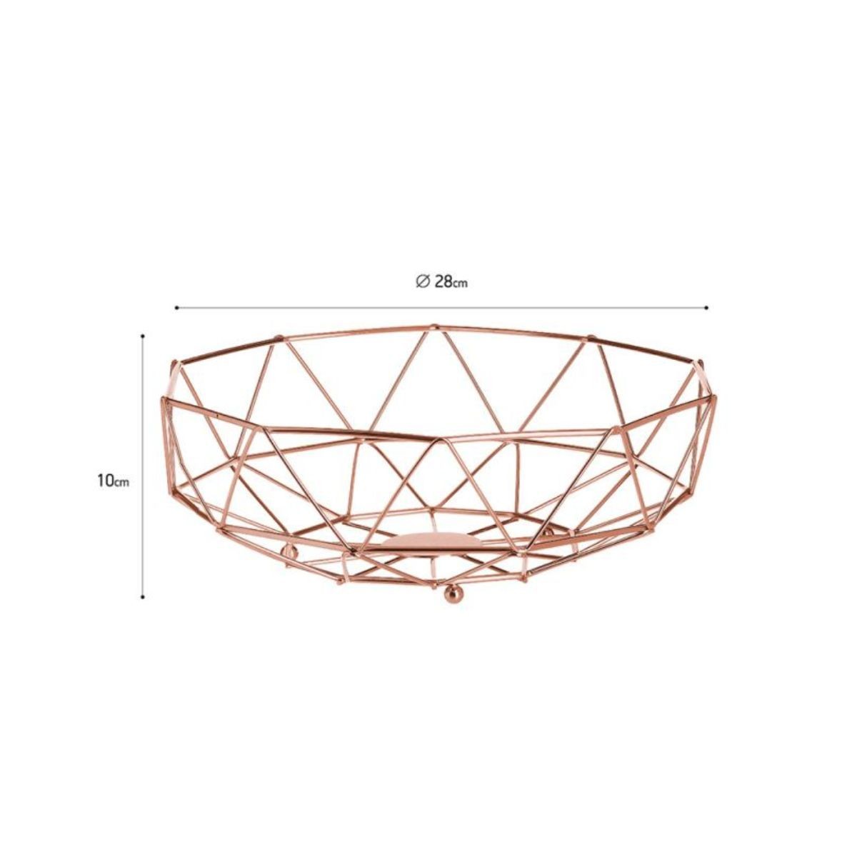 Fructiera metalica aramie 28 cm diametru, 10 cm inaltime