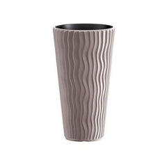 Ghiveci decorativ cu suport interior Sandy Slim, culoare mocca, 70 cm inaltime, 45 l volum