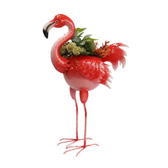 Ghiveci decorativ din metal vopsit Flamingo