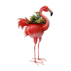 Ghiveci decorativ din metal vopsit Flamingo