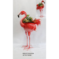 Ghiveci decorativ din metal vopsit Flamingo