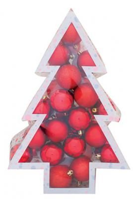 Globuri de Craciun MagicHome, 34 buc, rosii, mix, 6 cm