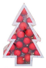 Globuri de Craciun MagicHome, 34 buc, rosii, mix, 6 cm