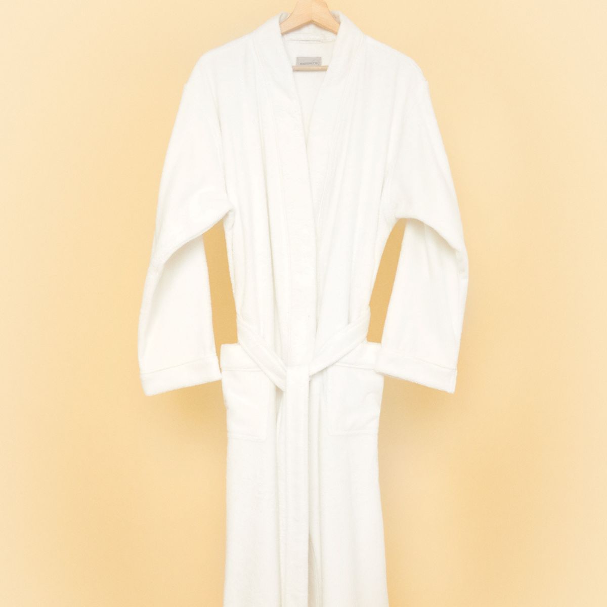 Halat de baie din bumbac 100% marimea L, Maisonette Pure Bathrobe, crem ivory