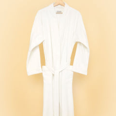 Halat de baie din bumbac 100% marimea L, Maisonette Pure Bathrobe, crem ivory