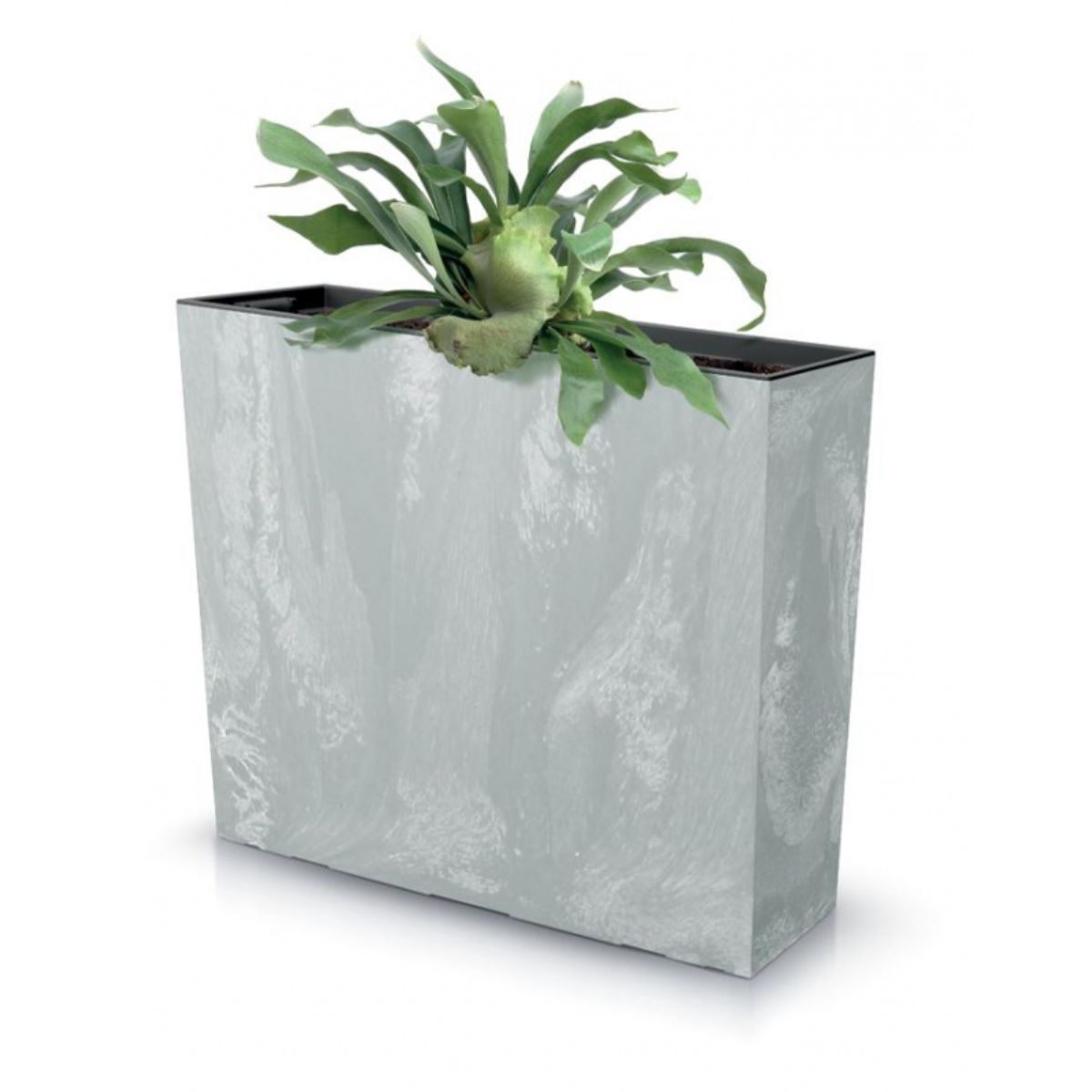 Jardiniera decorativa Urbi 58x18x49.8 cm, model gri beton