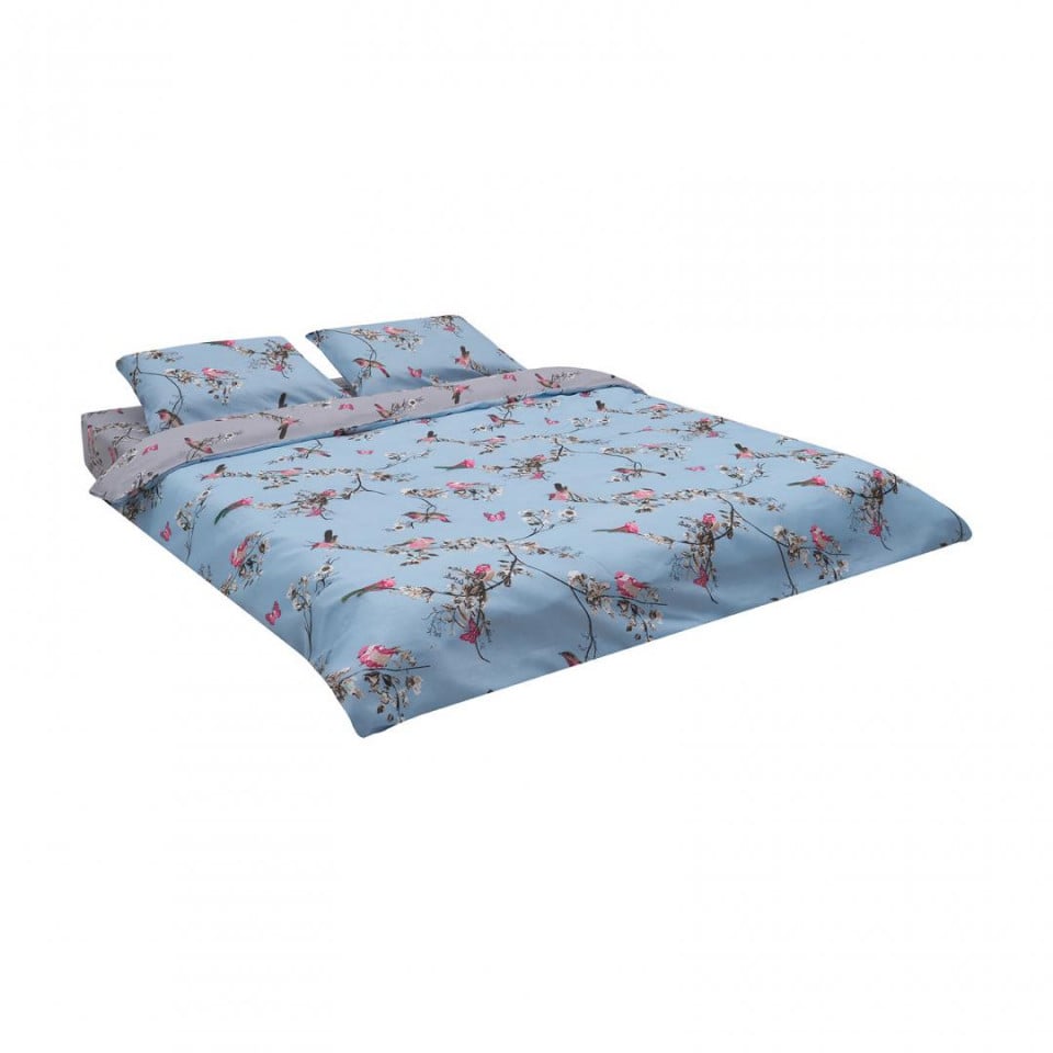 Lenjerie de pat din microfibra, pentru 2 persoane, 3 piese, albastru, King Size Mix assorted