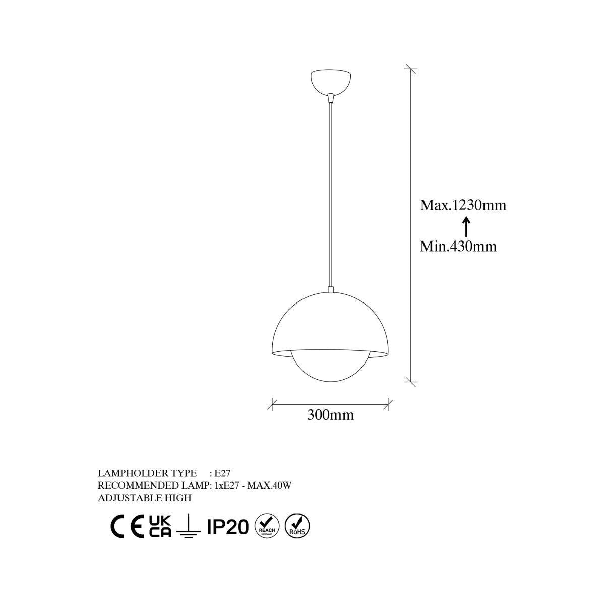 Lustra aurie din metal Ø20 cm Camgoz