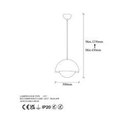 Lustra aurie din metal Ø20 cm Camgoz