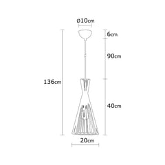 Lustra neagra din metal Ø20 cm Mezopotamya