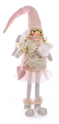 MagicHome Decoratiune Craciun Inger, roz, 28 cm