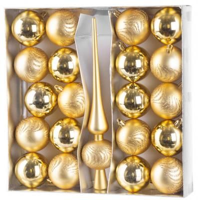 MagicHome Globuri de Craciun, set, 21 buc, 6 cm, auriu