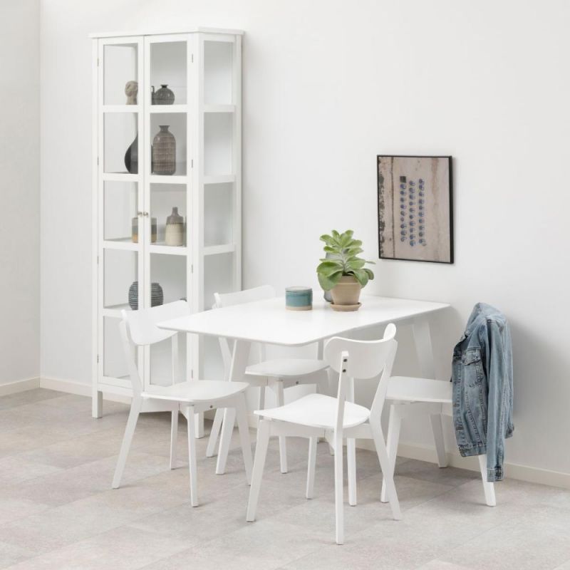 Masa de dining alba din MDF  80/120 cm Roxby Actona