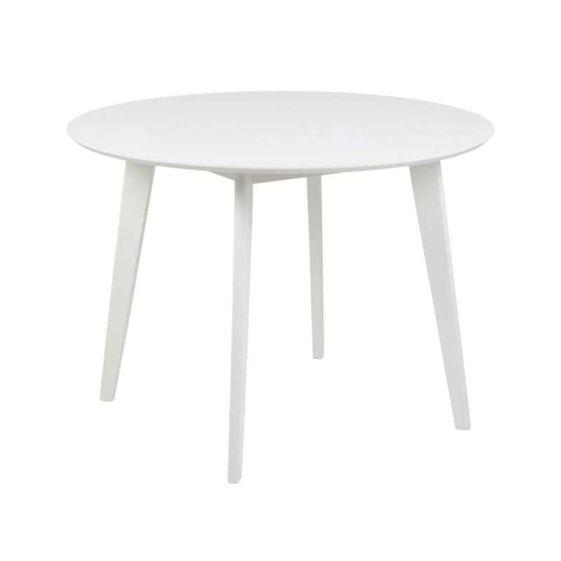 Masa de dining alba din MDF lacuit Ø105 cm Roxby Actona