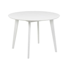 Masa de dining alba din MDF lacuit Ø105 cm Roxby Actona