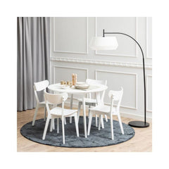 Masa de dining alba din MDF lacuit Ø105 cm Roxby Actona