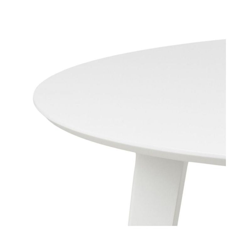 Masa de dining alba din MDF lacuit Ø105 cm Roxby Actona