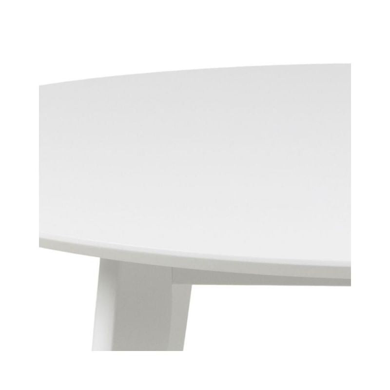 Masa de dining alba din MDF lacuit Ø105 cm Roxby Actona