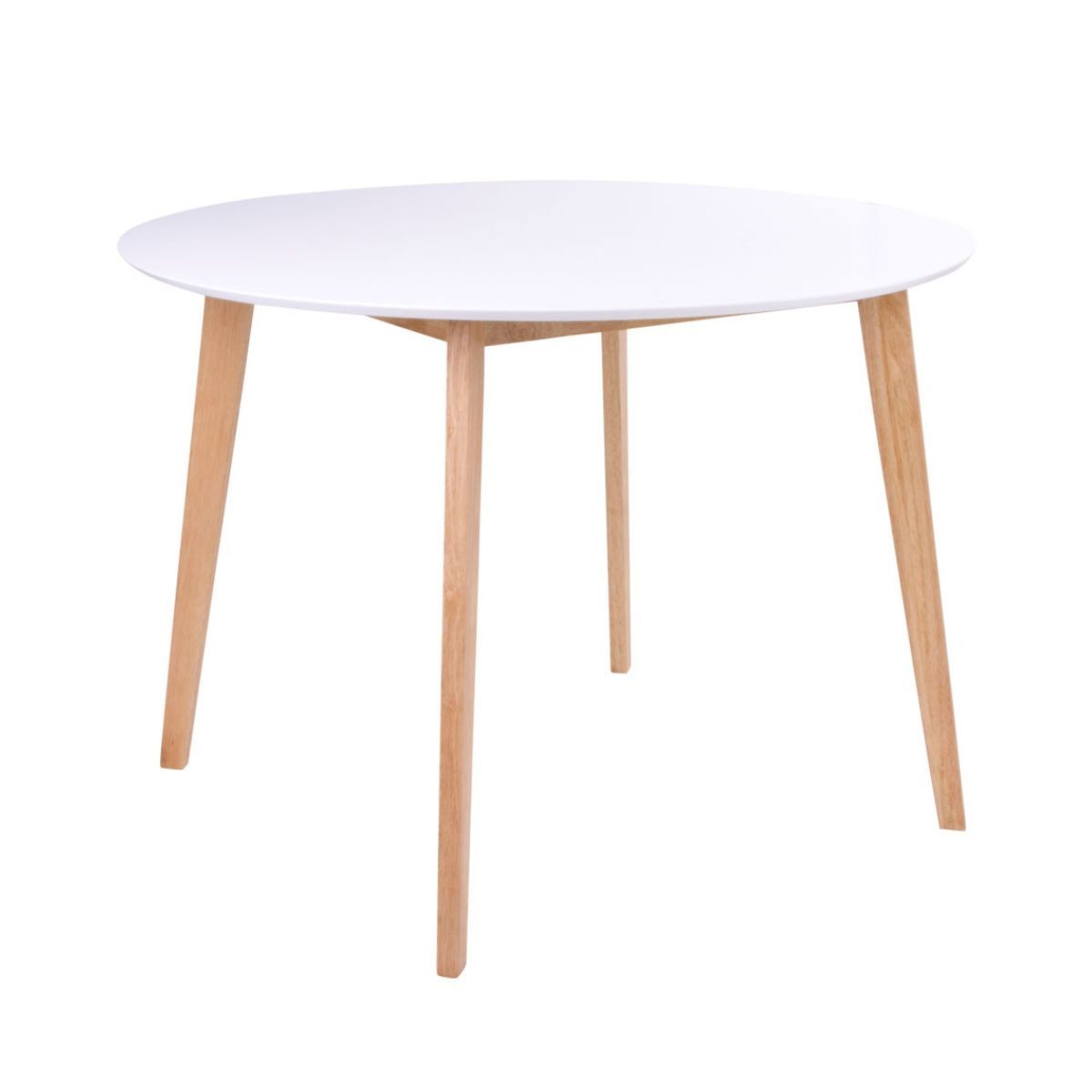 Masa de dining alb/maro din MDF si lemn de hevea 105 cm Vojens House Nordic