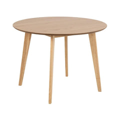 Masa de dining maro natural din lemn si MDF furniruit Ø105 cm Roxby Actona