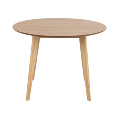 Masa de dining maro natural din lemn si MDF furniruit Ø105 cm Roxby Actona