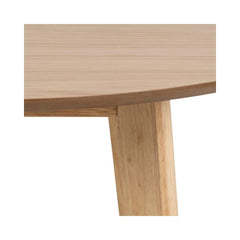 Masa de dining maro natural din lemn si MDF furniruit Ø105 cm Roxby Actona