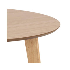 Masa de dining maro natural din lemn si MDF furniruit Ø105 cm Roxby Actona