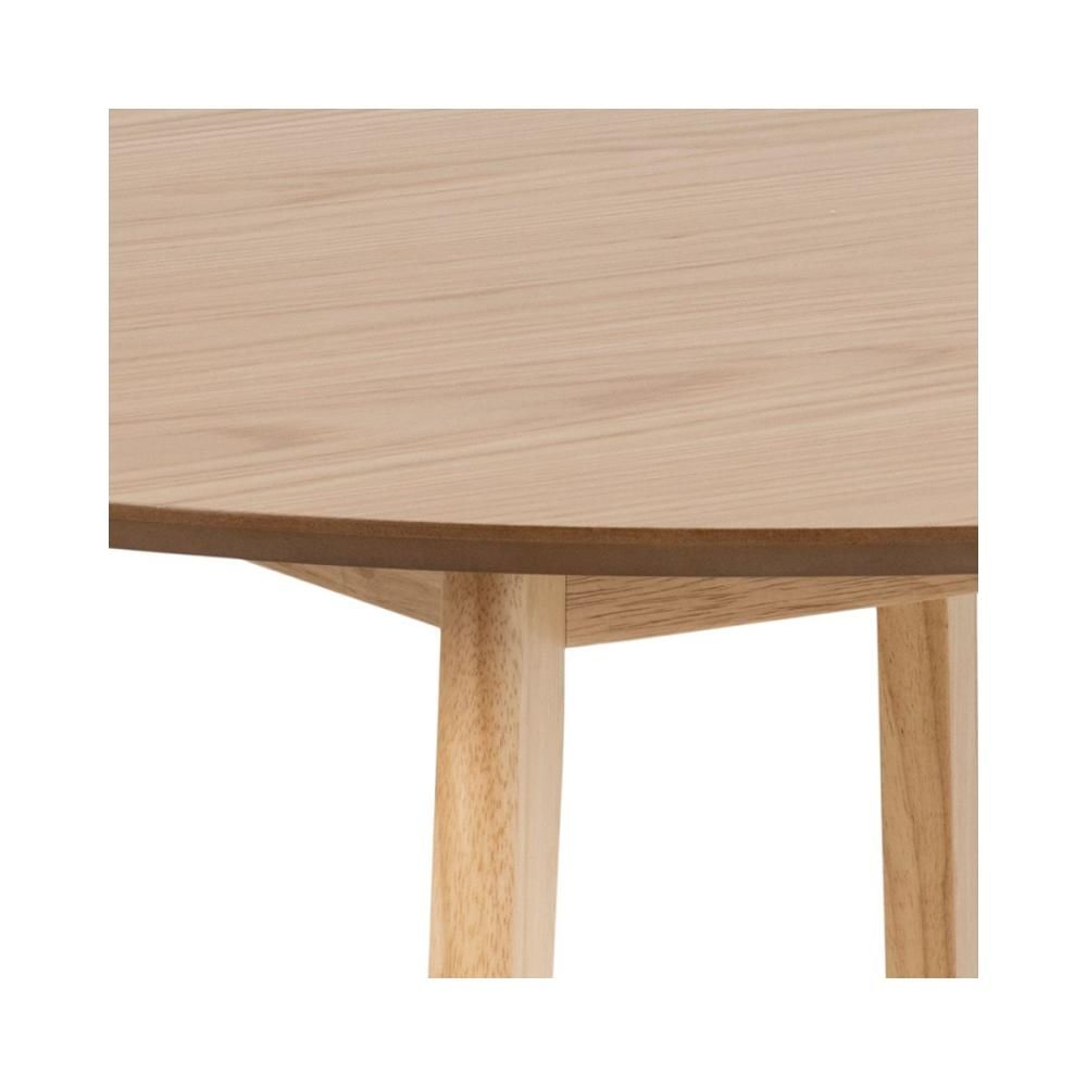 Masa de dining maro natural din lemn si MDF furniruit Ø105 cm Roxby Actona