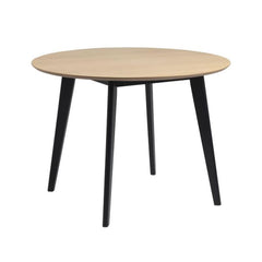 Masa de dining maro/negru din MDF furniruit Ø105 cm Roxby Actona