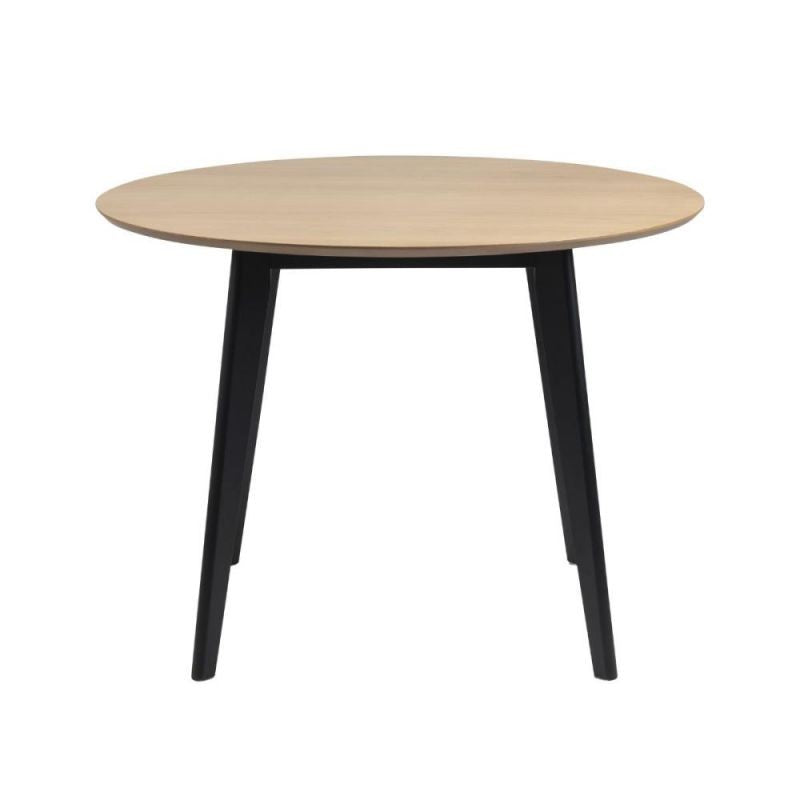 Masa de dining maro/negru din MDF furniruit Ø105 cm Roxby Actona