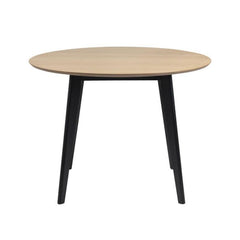 Masa de dining maro/negru din MDF furniruit Ø105 cm Roxby Actona