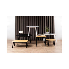 Masa de dining neagra din MDF 140 cm Roxby Actona