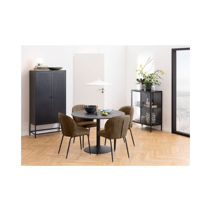 Masa de dining neagra din MDF melaminat 110 cm Ibiza Actona