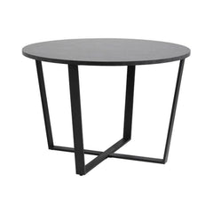 Masa de dining neagra din MDF melaminat si otel Ø110 cm Amble Actona