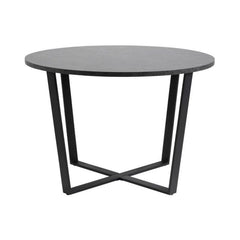 Masa de dining neagra din MDF melaminat si otel Ø110 cm Amble Actona