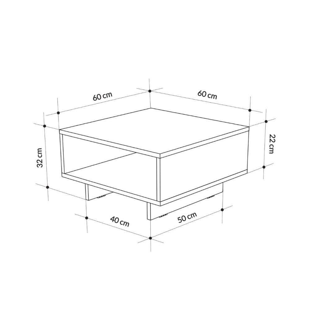 Masuta de cafea maro din PAL melaminat 60x60 cm Hola Decortie