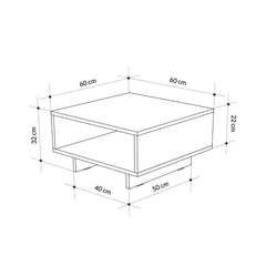 Masuta de cafea maro din PAL melaminat 60x60 cm Hola Decortie