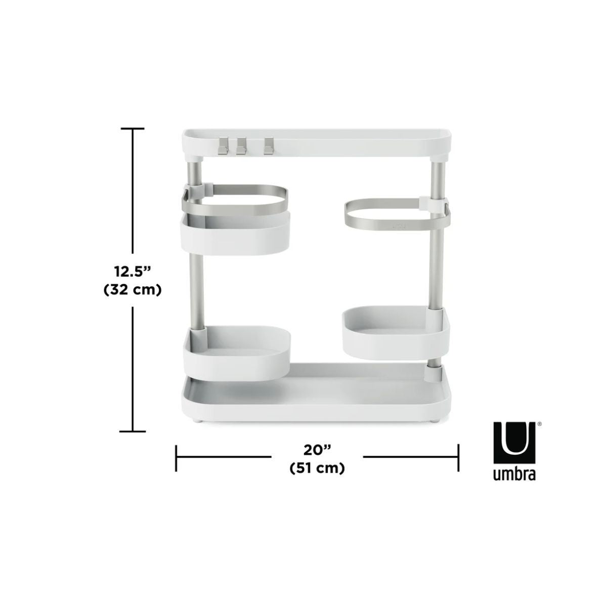 Organizator de bucatarie extensibil alb 51x15x32 cm Holster Umbra