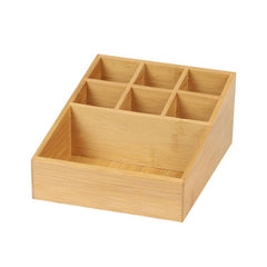 Organizator din bambus pentru cosmetice cu 7 compartimente 17 x 21 x 9 cm Bambou & Co