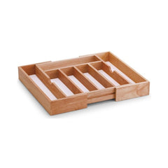 Organizator pentru tacamuri extensibil, maro, din lemn, 31.5-50 cm, Cutlery box Zeller