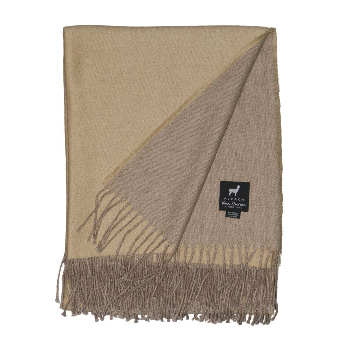 Patura light din lana Alpaca, 175x135 cm, Camel