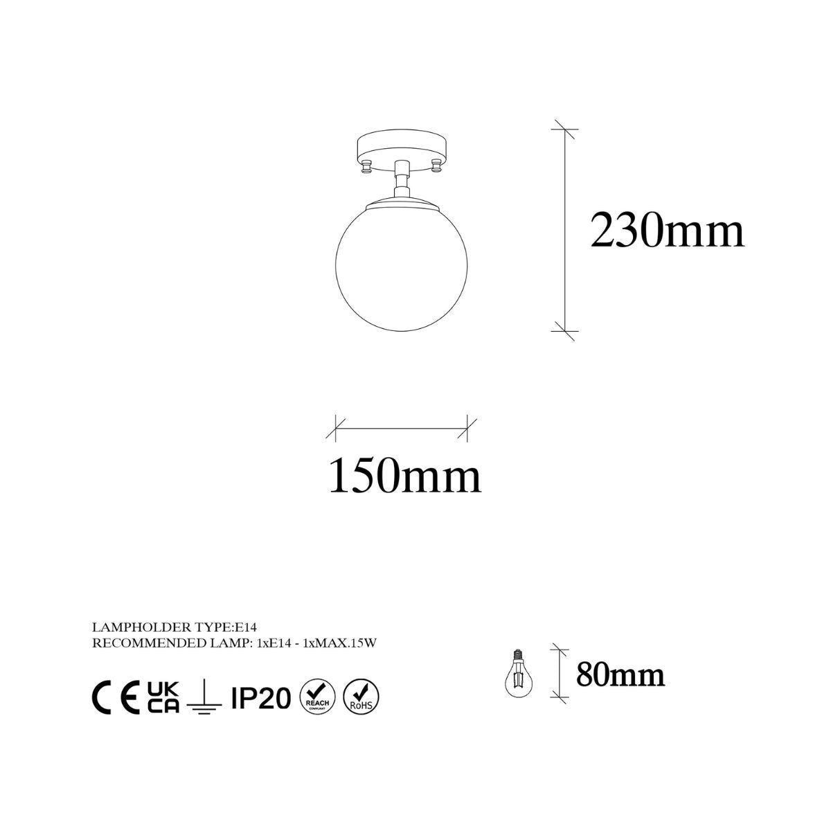 Plafoniera alb/auriu din metal si sticla Ø15 cm Atmaca