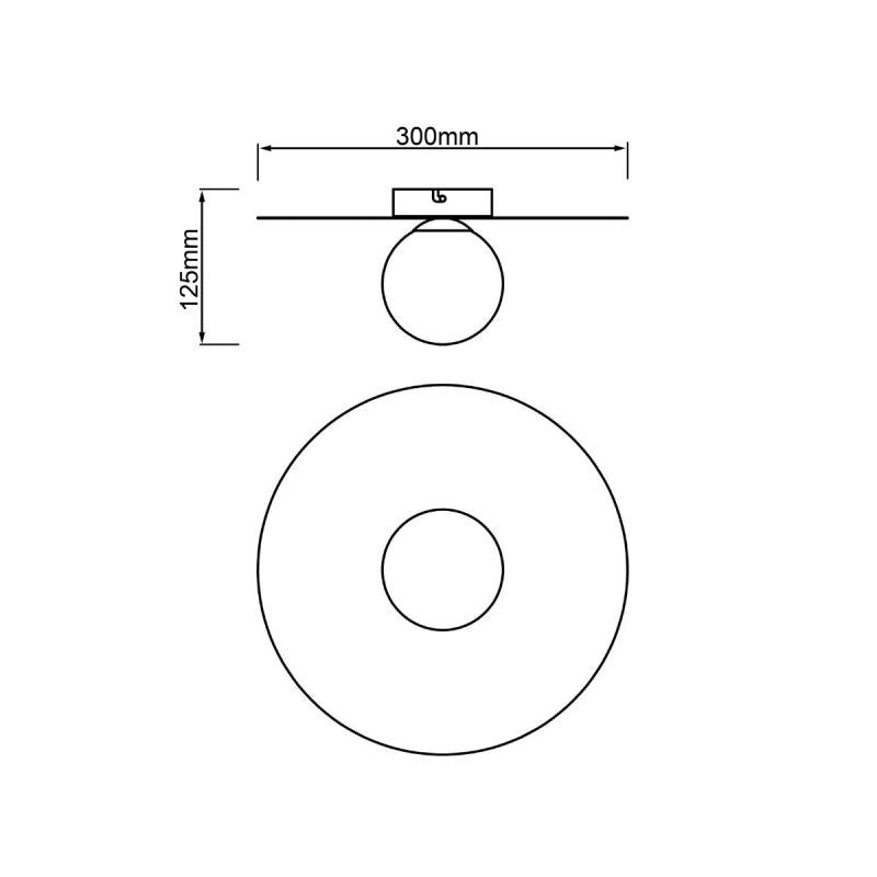 Plafoniera neagra din metal Zon LED Brilliant