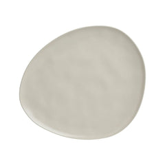 Platou de servire crem ceramic asimetric 30X26X2 cm Inart