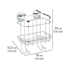 Polita argintie din inox pentru accesorii de baie 18 x 24 x 12,5 cm, Edelstahl Wenko