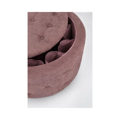 Pouf, roz inchis, din lemn de pin MDF si poliester, Ø 70 cm, Ernestine Bizzotto