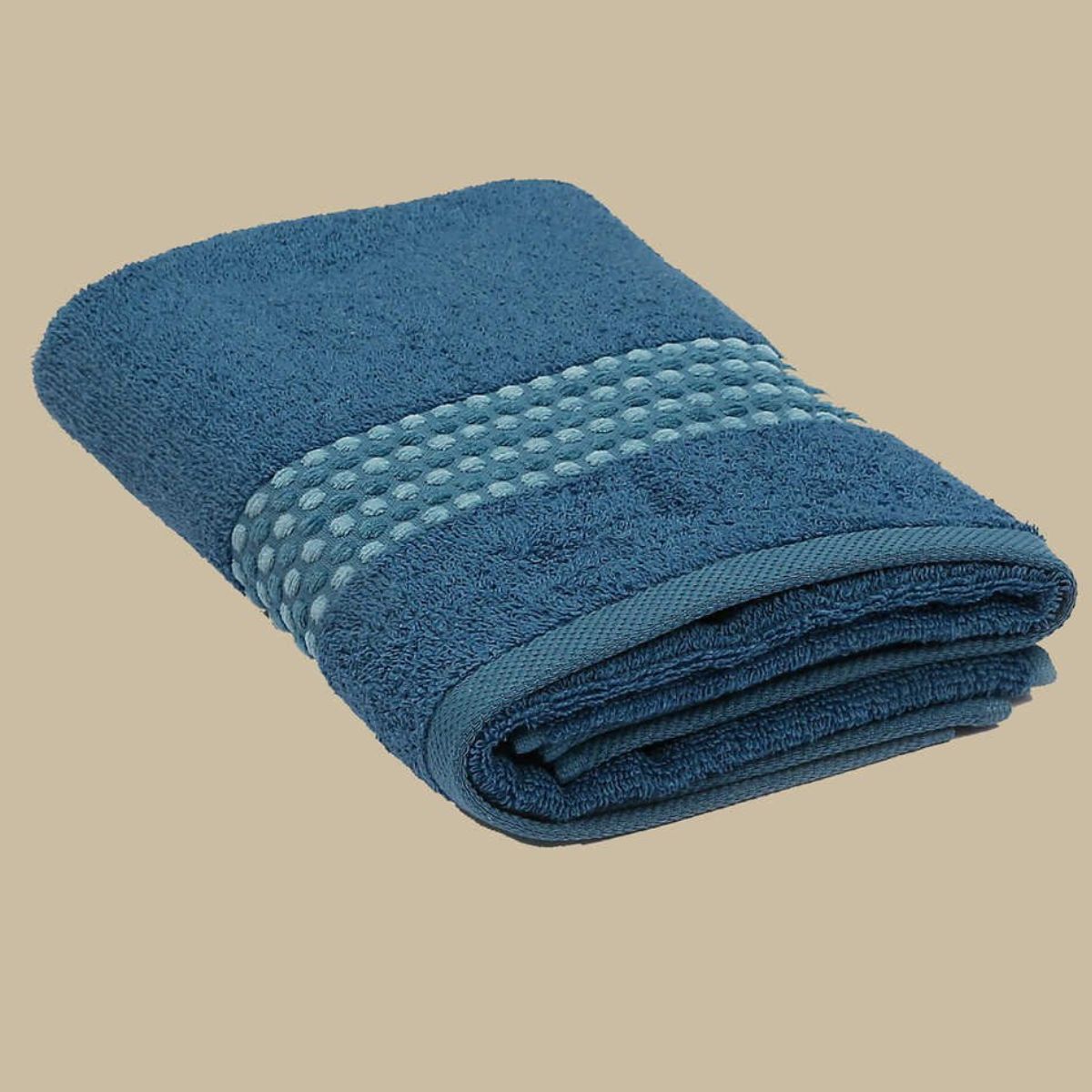 Prosop de baie din bumbac 100%, 50x100 cm, Maisonette Classy, bleu inchis