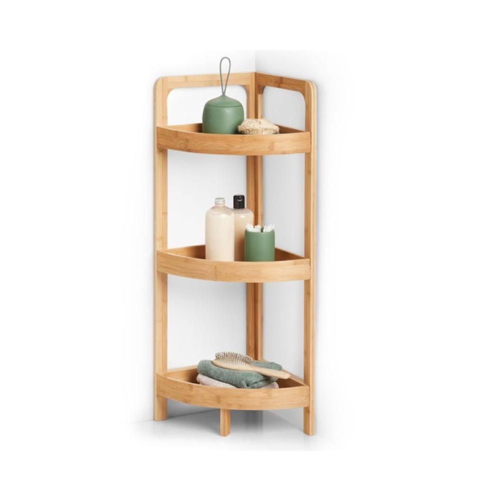 Raft de colt maro din bambus 29 x 29 x 85 cm Corner Shelf Zeller