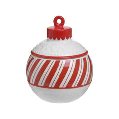 Recipient de depozitare alb/rosu ceramic Ø16X20 Stripes Inart