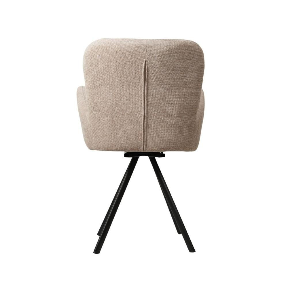 Pachet 3+1 Scaun de dining, taupe, din material textil si cadru metalic cu picioare rotatrive